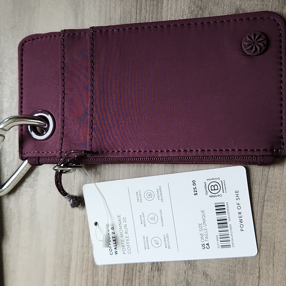 NWT Athelta Maroon Coffe Run Wallet 2.0